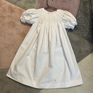 3T White Smocked Bishop Dress